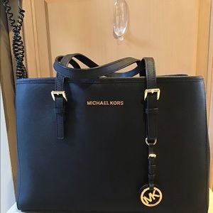 Michael Kors leather Jet Set lg travel tote